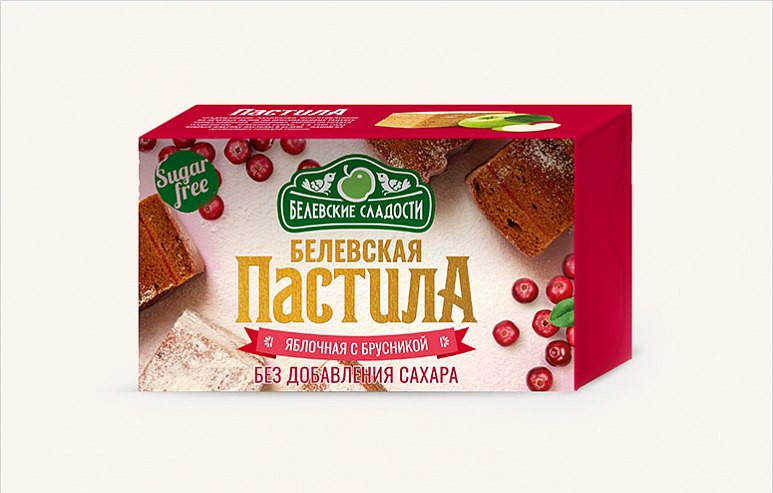  Пастила  200г диетическая с КЛЮКВОЙ, НОВЫЙ ФОРМАТ (4*50г)    в Лиски