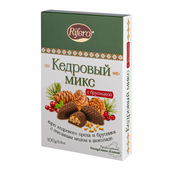 №1 Риф и ко Конфеты "Кедровый микс БРУСНИКА" 100г    в Лиски