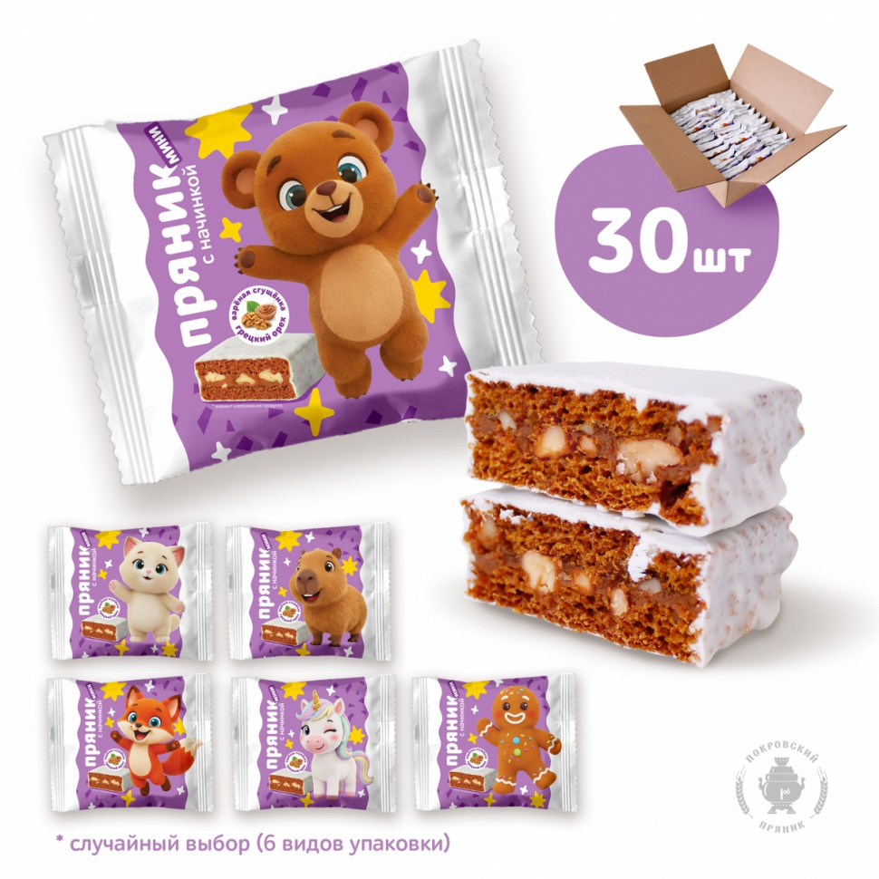  Пряник МИНИ  коробка (30шт по 60г) в Лиски