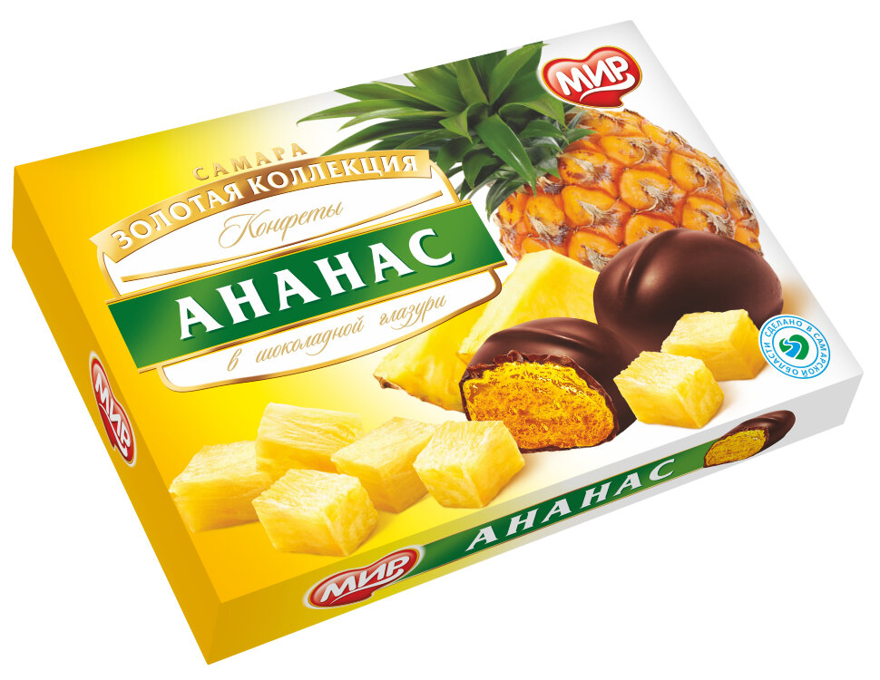  КФ МИР Ананас в шоколадной глазури 160г в Лиски