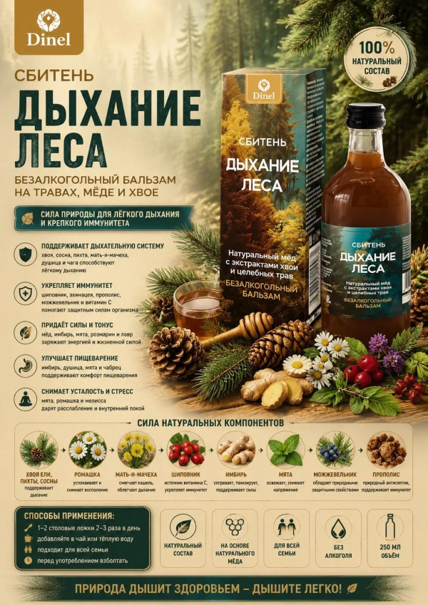 №3 Сбитень Дыхание леса, 250мл  в Лиски